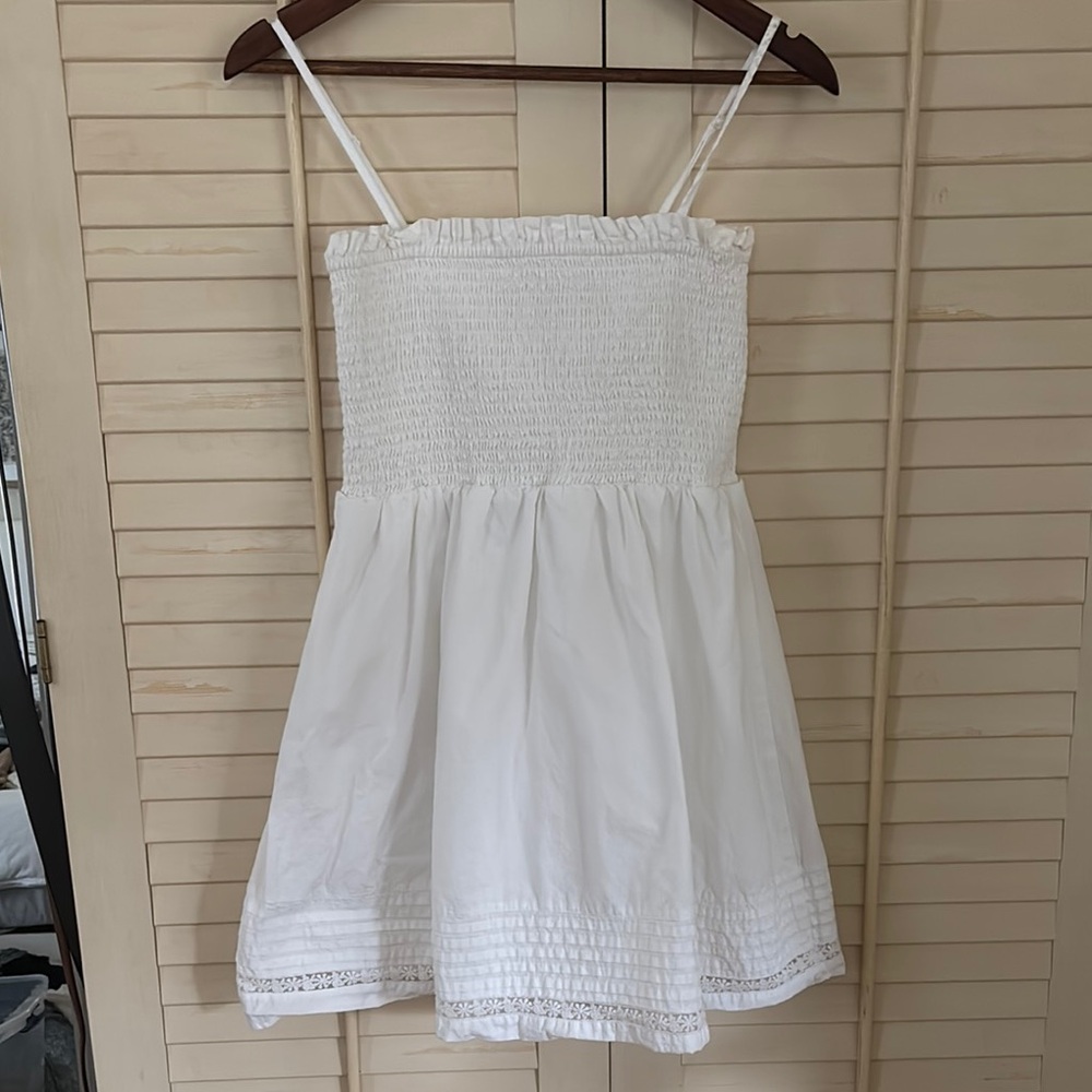 Smocked white sundress